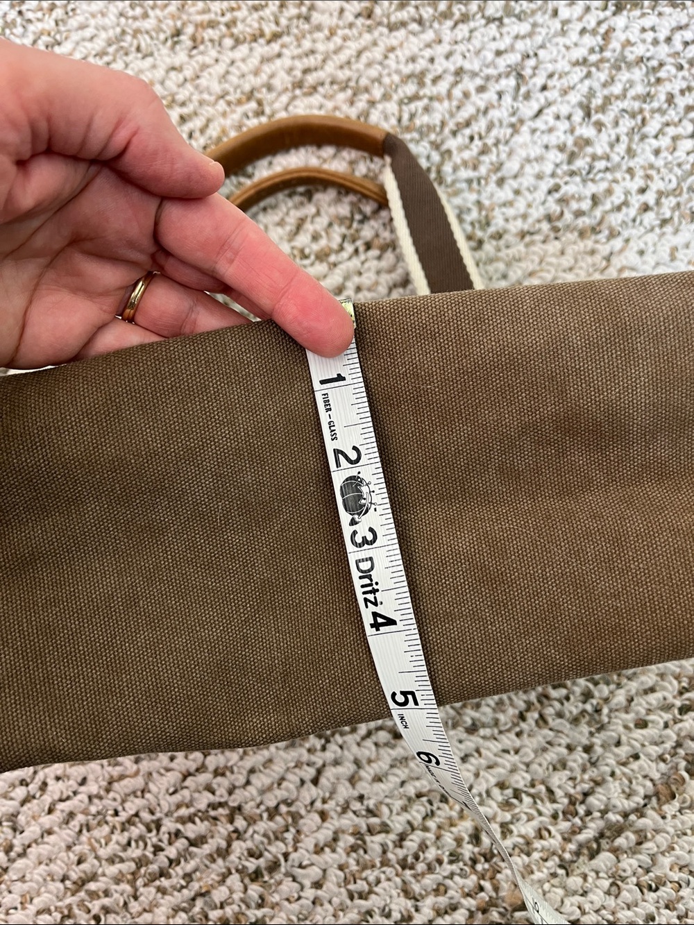 L.L. BEAN VINTAGE SMALL ZIP TOP CANVAS STARFISH EMBROIDERED TOTE LEATHER TRIM - Picture 16 of 16